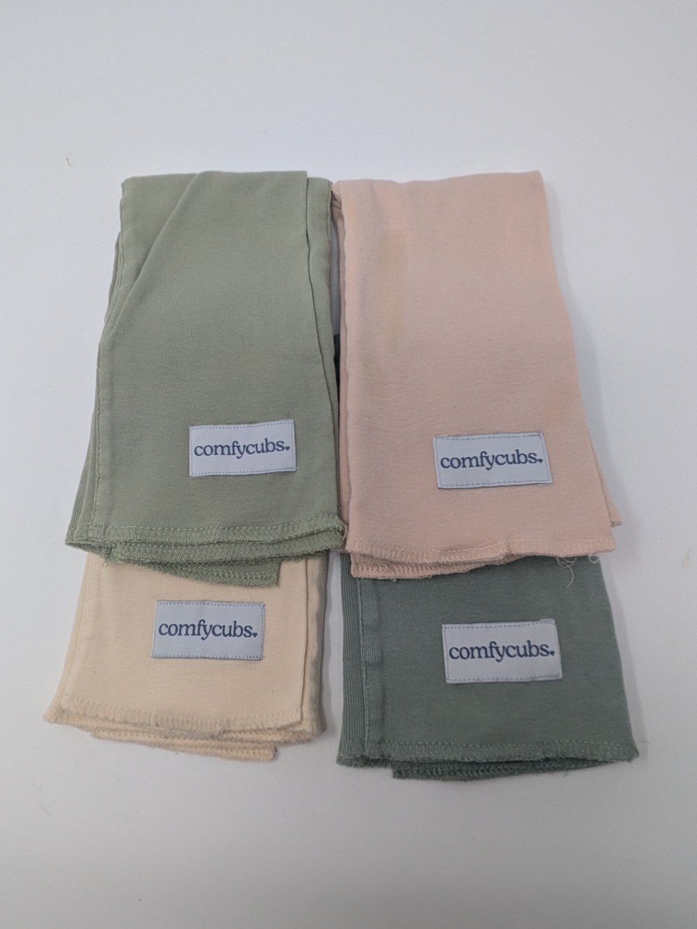 comfycubs Baby Burp Cloths- Sage Green, Blush Pink, Cream, Olive